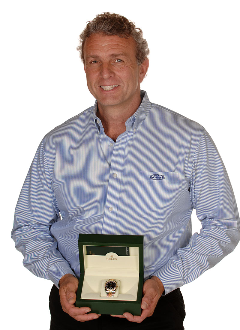 Darryl Thornhill, National Sales Manager receives his Rolex for his 10 Years of exceptional service to Ocean Machinery